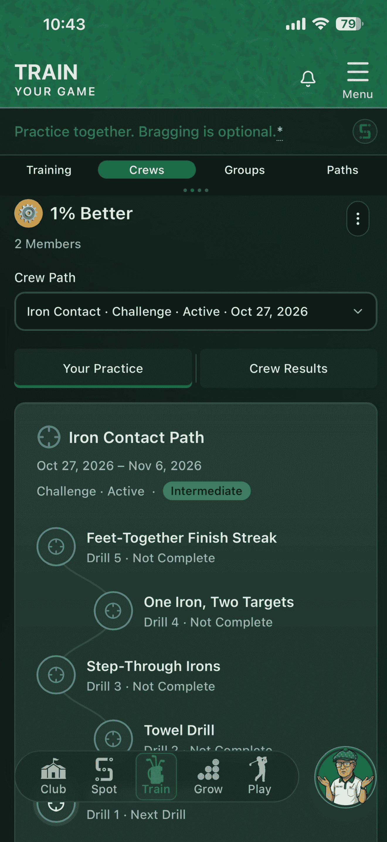Actual Iron Contact Skill Path with its connected drills