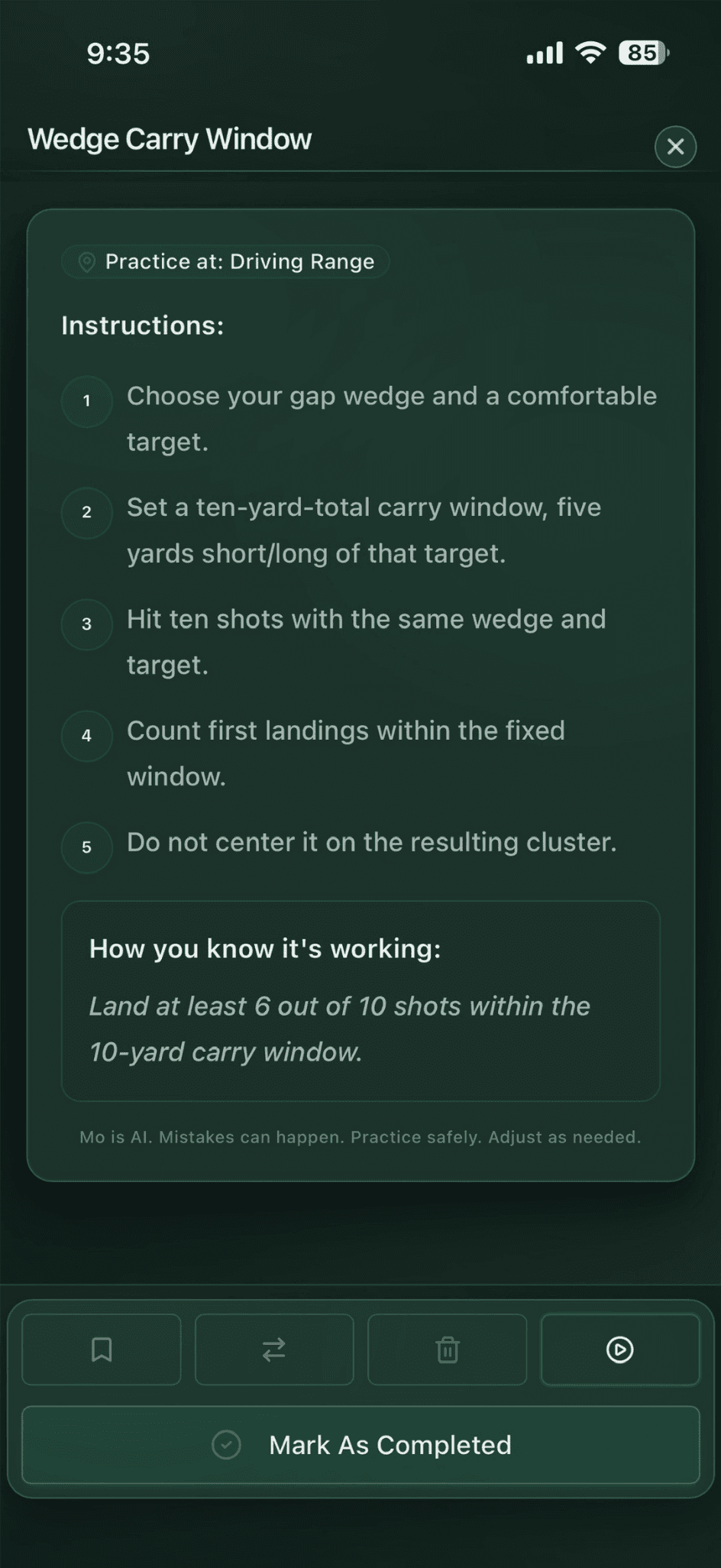 Actual practice instructions